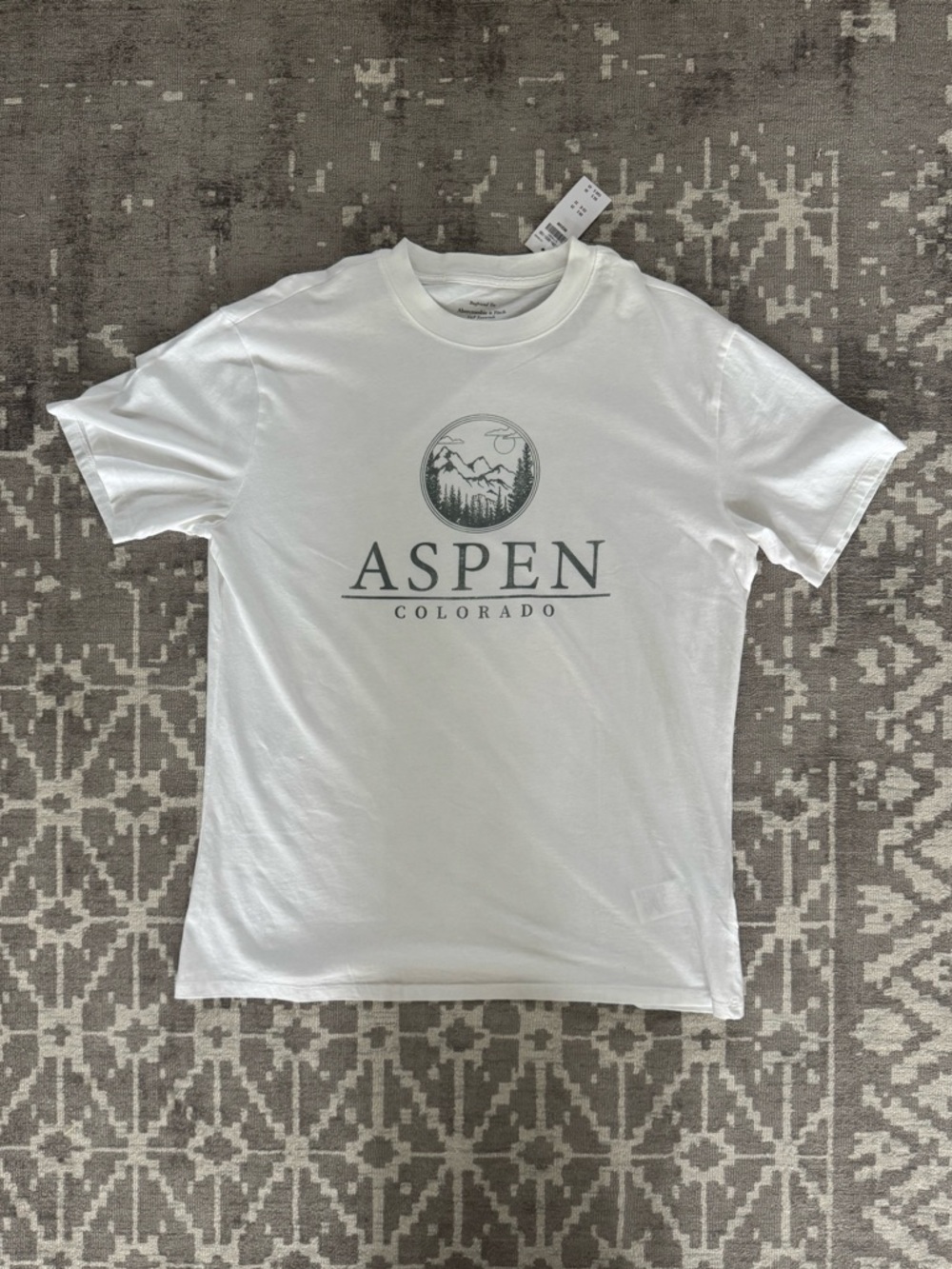 NWT Abercrombie & Fitch Aspen Colorado Boyfriend Graphic Tee White M